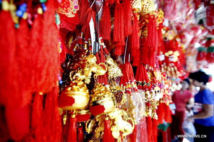 MYANMAR-YANGON-CHINESE NEW YEAR-DECORATION