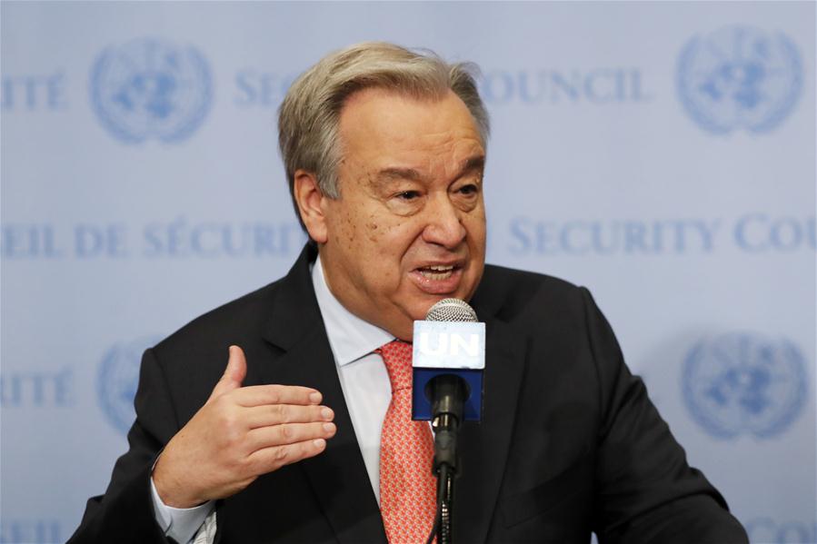 UN-ANTONIO GUTERRES-PRESS ENCOUNTER-DPRK-U.S.-SUMMIT