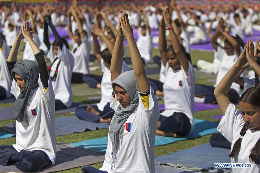 INDIAN-CONTROLLED KASHMIR-SRINAGAR-INTERNATIONAL YOGA DAY