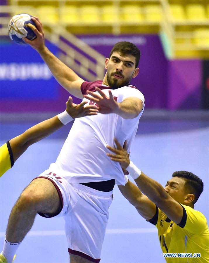 (SP)INDONESIA-JAKARTA-ASIAN GAMES-HANDBALL-MALAYSIA VS QATAR