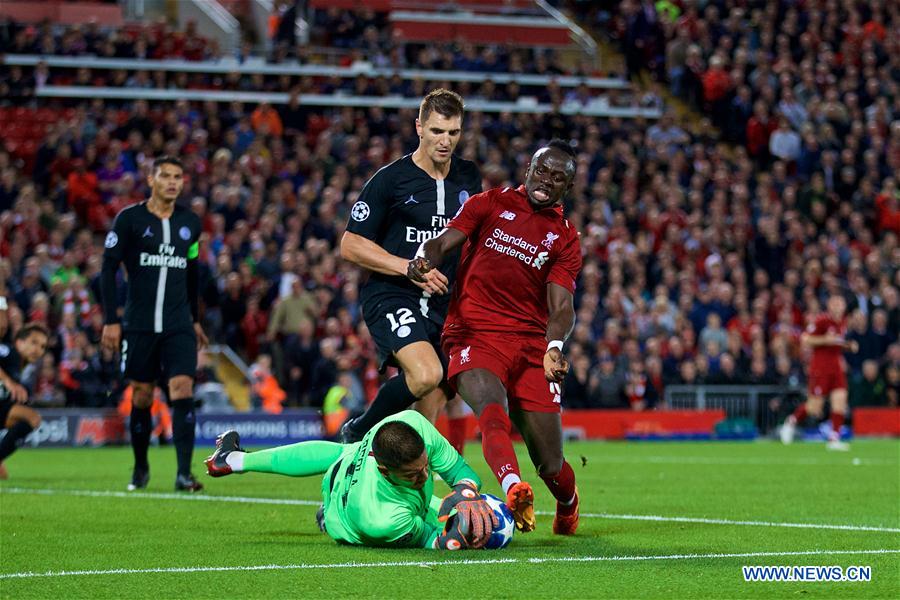 (SP)BRITAIN-LIVERPOOL-FOOTBALL-UEFA CHAMPIONS LEAGUE-LIVERPOOL VS PSG