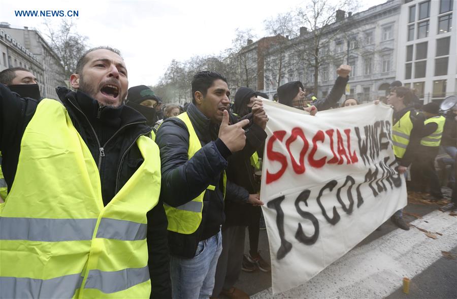 BELGIUM-BRUSSELS-YELLOW VEST-PROTEST