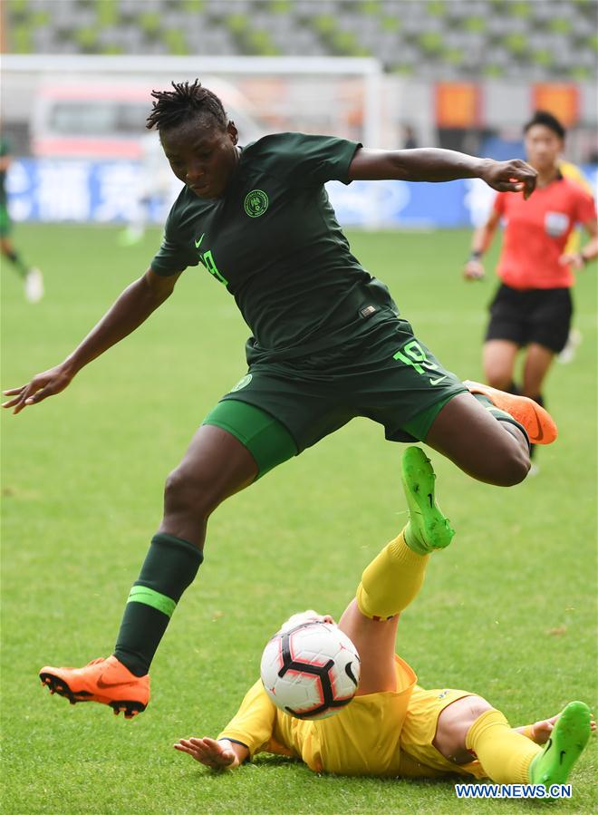 (SP)CHINA-WUHUA-FOOTBALL-WOMEN-ROMANIA VS NIGERIA