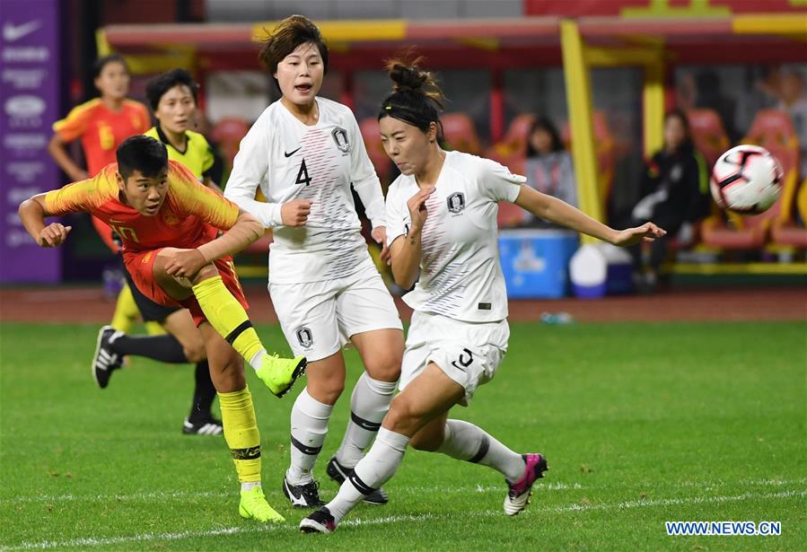 (SP)CHINA-WUHUA-FOOTBALL-WOMEN-CHINA VS SOUTH KOREA (CN)