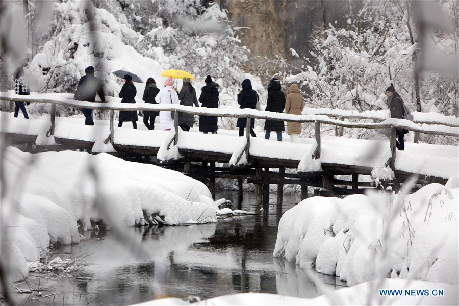 CROATIA-PLITVICE LAKES NATIONAL PARK-SNOW