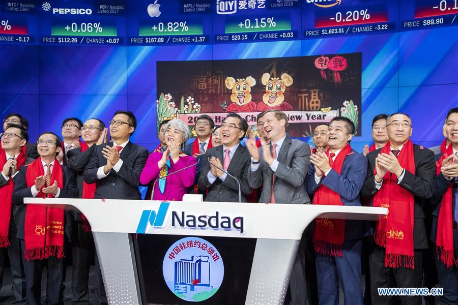 U.S.-NEW YORK-NASDAQ-CHINESE NEW YEAR-BELL RINGNING