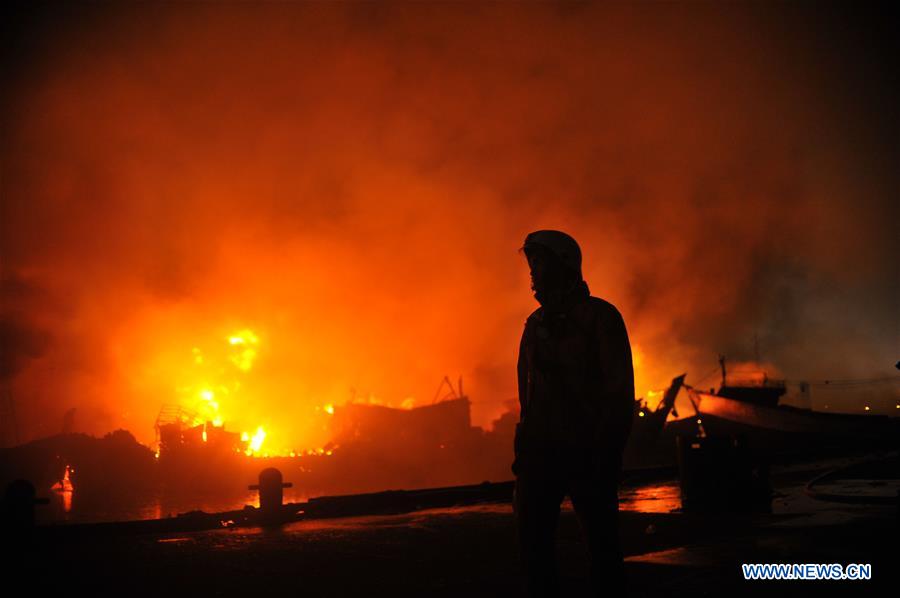 INDONESIA-JAKARTA-FISHING BOAT-FIRE