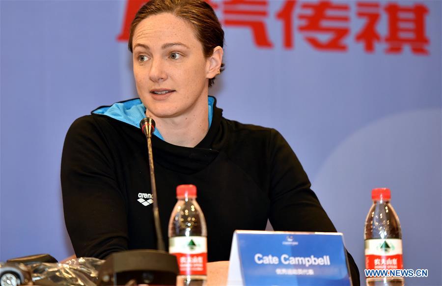 (SP)CHINA-GUANGZHOU-SWIMMING-FINA PRESS CONFERENCE