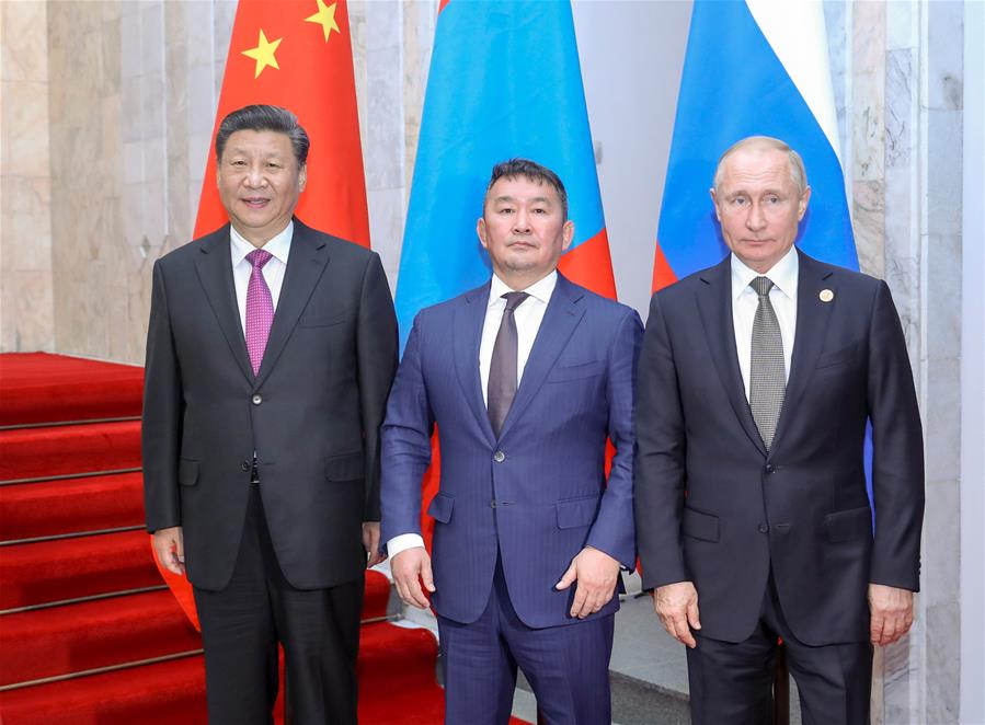 KYRGYZSTAN-BISHKEK-XI JINPING-TRILATERAL MEETING 