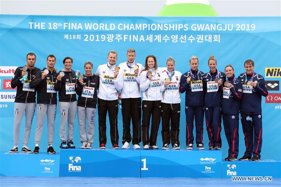 (SP)SOUTH KOREA-YEOSU-FINA WORLD CHAMPIONSHIPS-OPEN WATER SWIMMING-MIXED 5KM TEAM