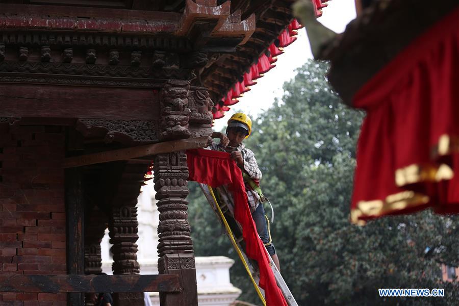 NEPAL-KATHMANDU-INDRAJATRA FESTIVAL-PREPARATION