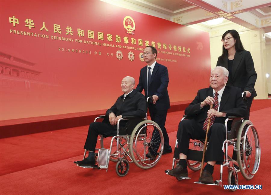 CHINA-BEIJING-NATIONAL MEDALS-HONORARY TITLES-PRC FOUNDING-70TH ANNIVERSARY (CN)