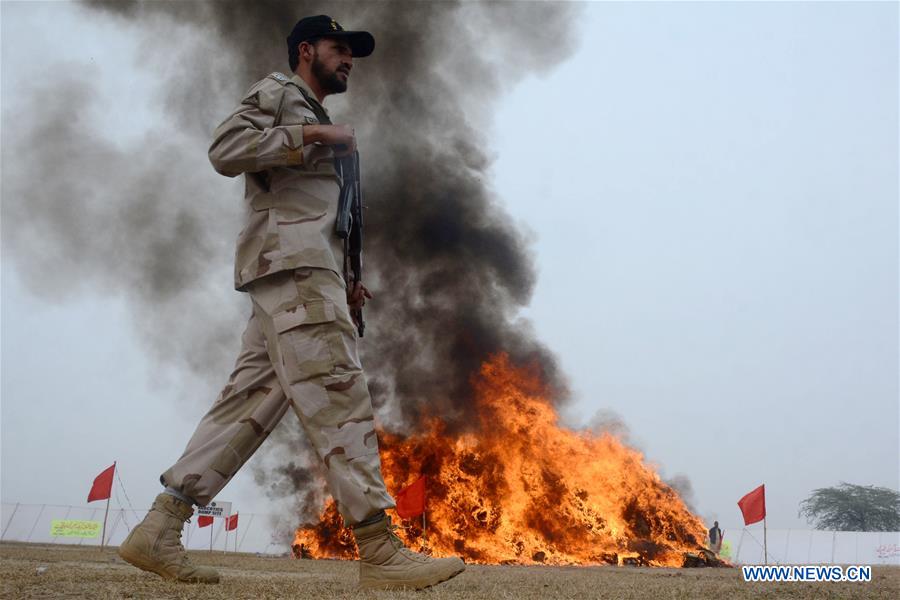 PAKISTAN-LAHORE-DRUGS-DESTRUCTION