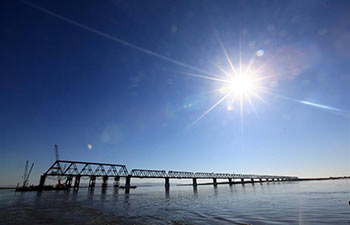 Main body of Chinese part of 1st cross-river railway bridge connecting with Russia completed