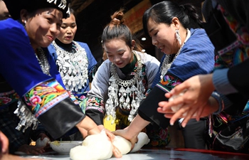 Villagers celebrate traditional New Year in Shibadong Village of China's Hunan