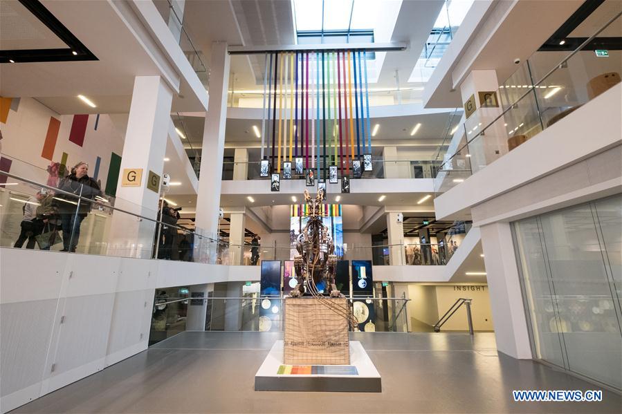 Photo taken on March 28, 2017 shows the interior space of the National Army Museum ahead of the public opening in London, Britain. The National Army Museum will be opened to the public on Thursday this week after undergoing three years' refurbishment. (Xinhua/Ray Tang)