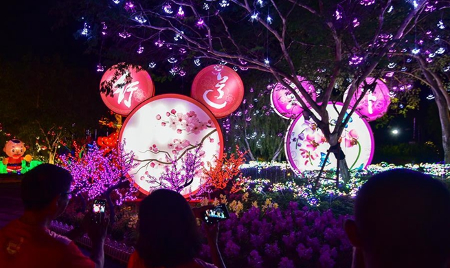 People visit Chinese New Year Lantern Festival in Malaysia