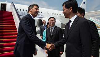 Italian PM Matteo Renzi arrives in Hangzhou