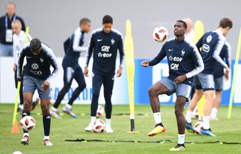 Players of France attend training session ahead of quarter-final match