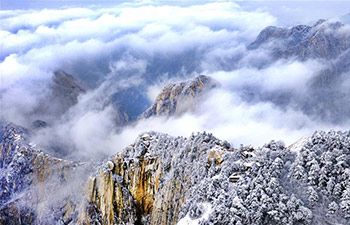 Snow scenery of Mount Huashan in NW China's Shaanxi