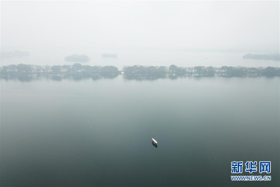 （环境）（4）航拍雪中西湖